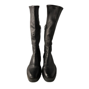 Givenchy Leather Black Square Toe Knee High Boots Size 40 EU / US 10