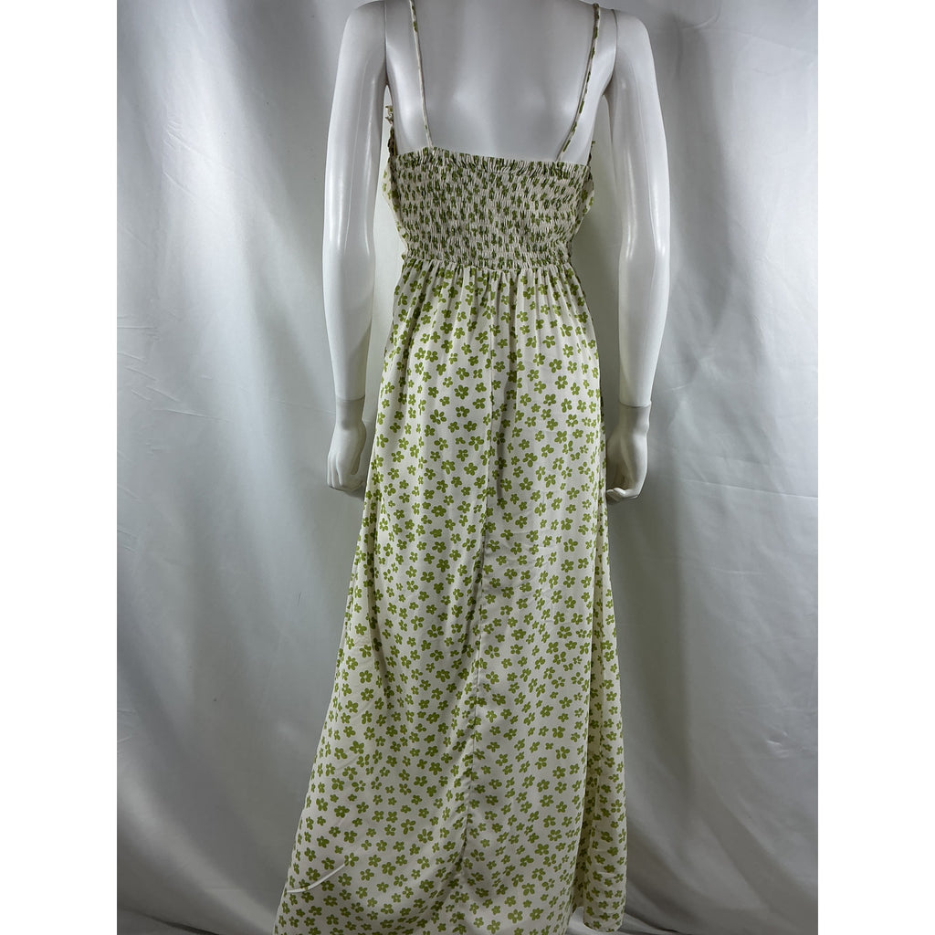 Faithfull The Brand 'Gita' Green Rayon Midi Dress Size M