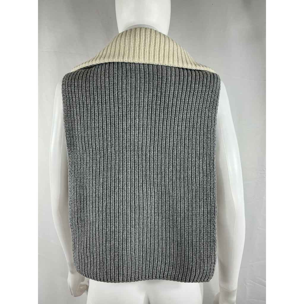 Sandro Grey Wool Half-Zip Scarf Size OS
