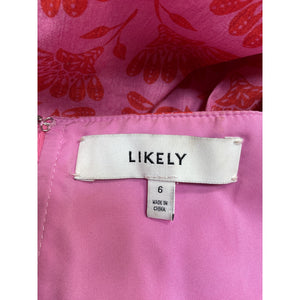 Likely Floral Pink Sherry Dress Size 6