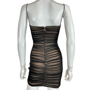 Nookie Ruched Black Mecca Mini Dress Size S