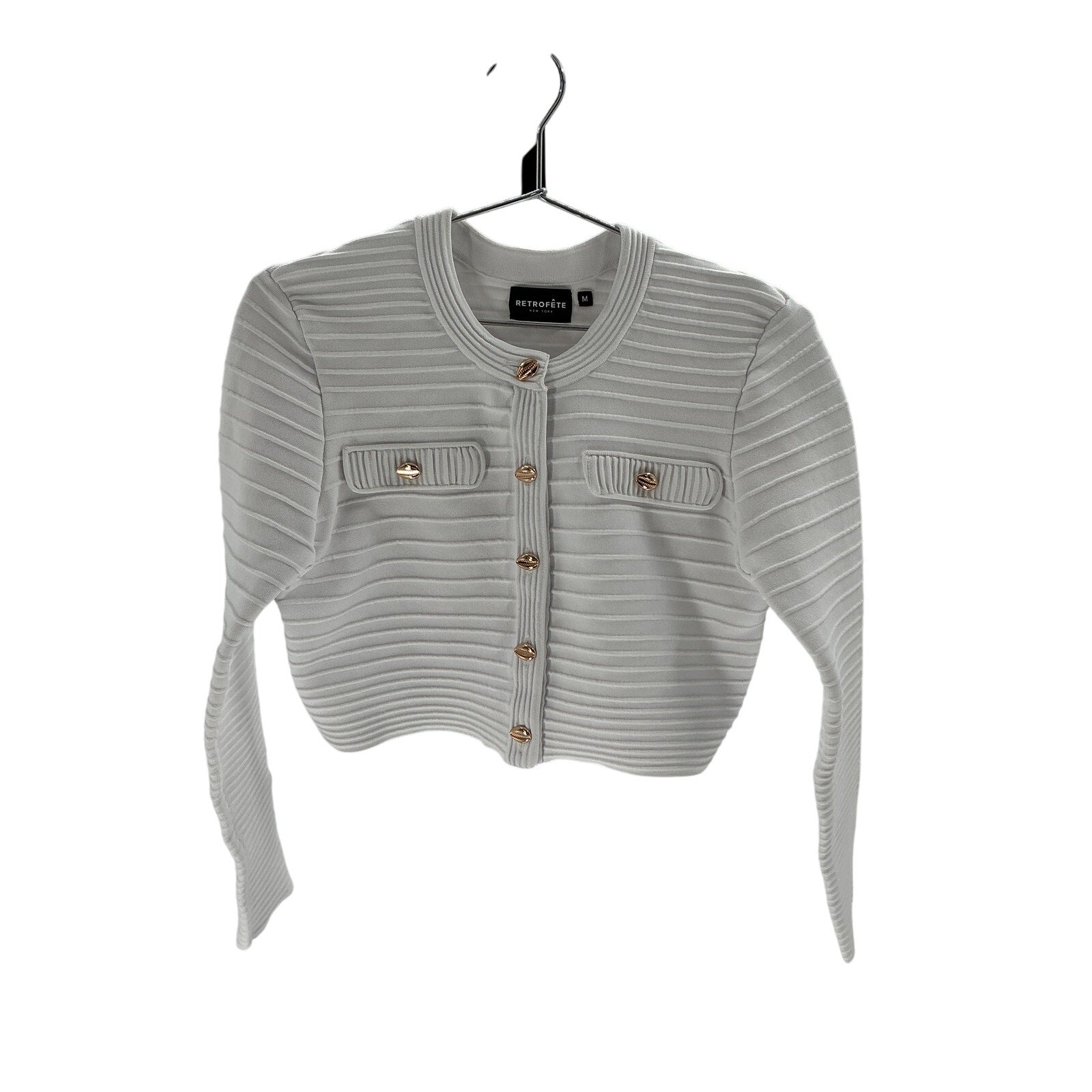 Retrofete 'Yolanda' White Rayon Cardigan Size M