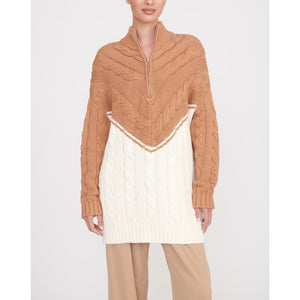 Staud 'Hampton' White Long Sleeve Half Zip Sweater Size XS