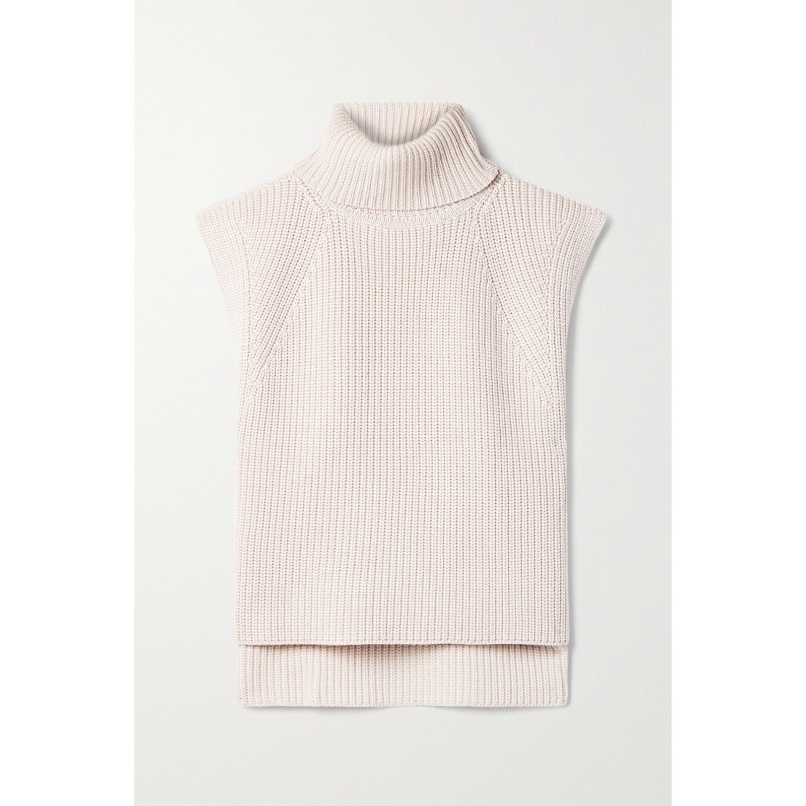 Isabel Etoile Marant 'Megan' Beige Merino Wool Cutout Ribbed Turtleneck Sweater Size 36 - NWT