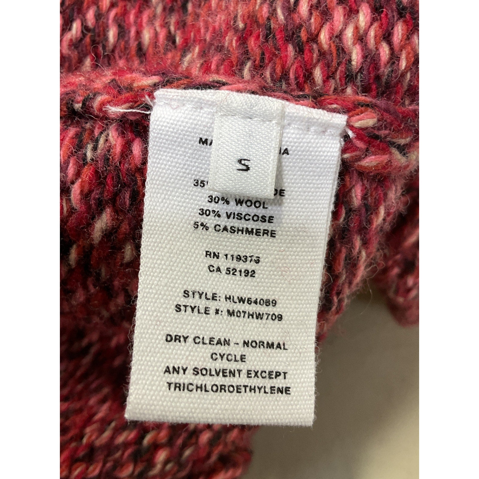 Helmut Lang 'Cropped' Red Knitted Cardigan Size S