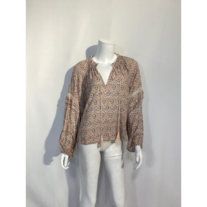 Joie 'Ogdine' Brown V Neck Long Sleeve Top Size S