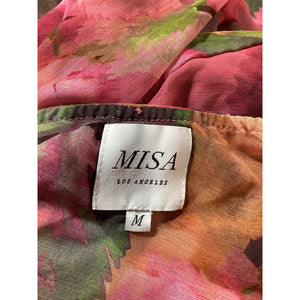 Misa Los Angeles Asymmetric Watermelon Tourmaline Sabrina Dress Size M
