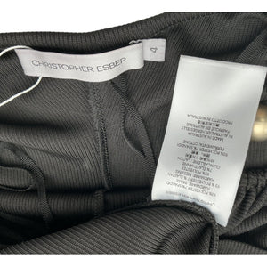 Christopher Esber Ruched Black Orbit Midi Skirt Size 4