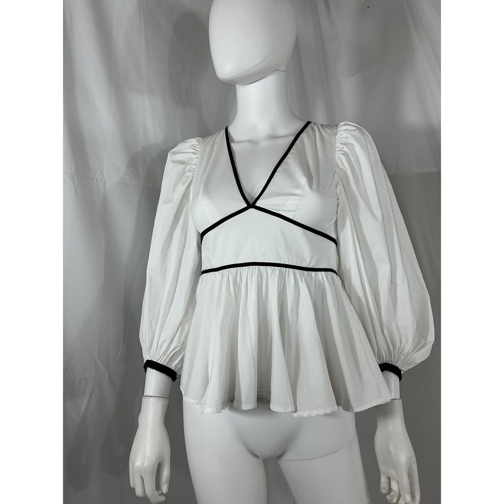 Staud 'Luna' White Cotton Top Size OO