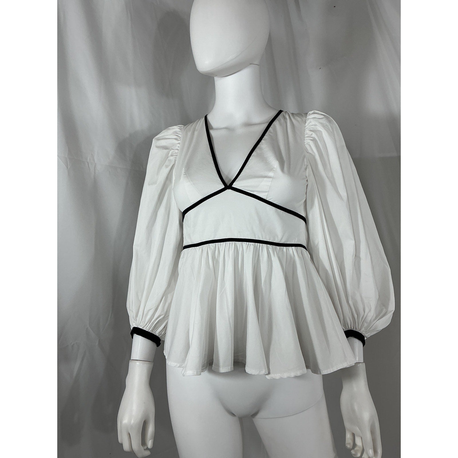 Staud 'Luna' White Cotton Top Size OO