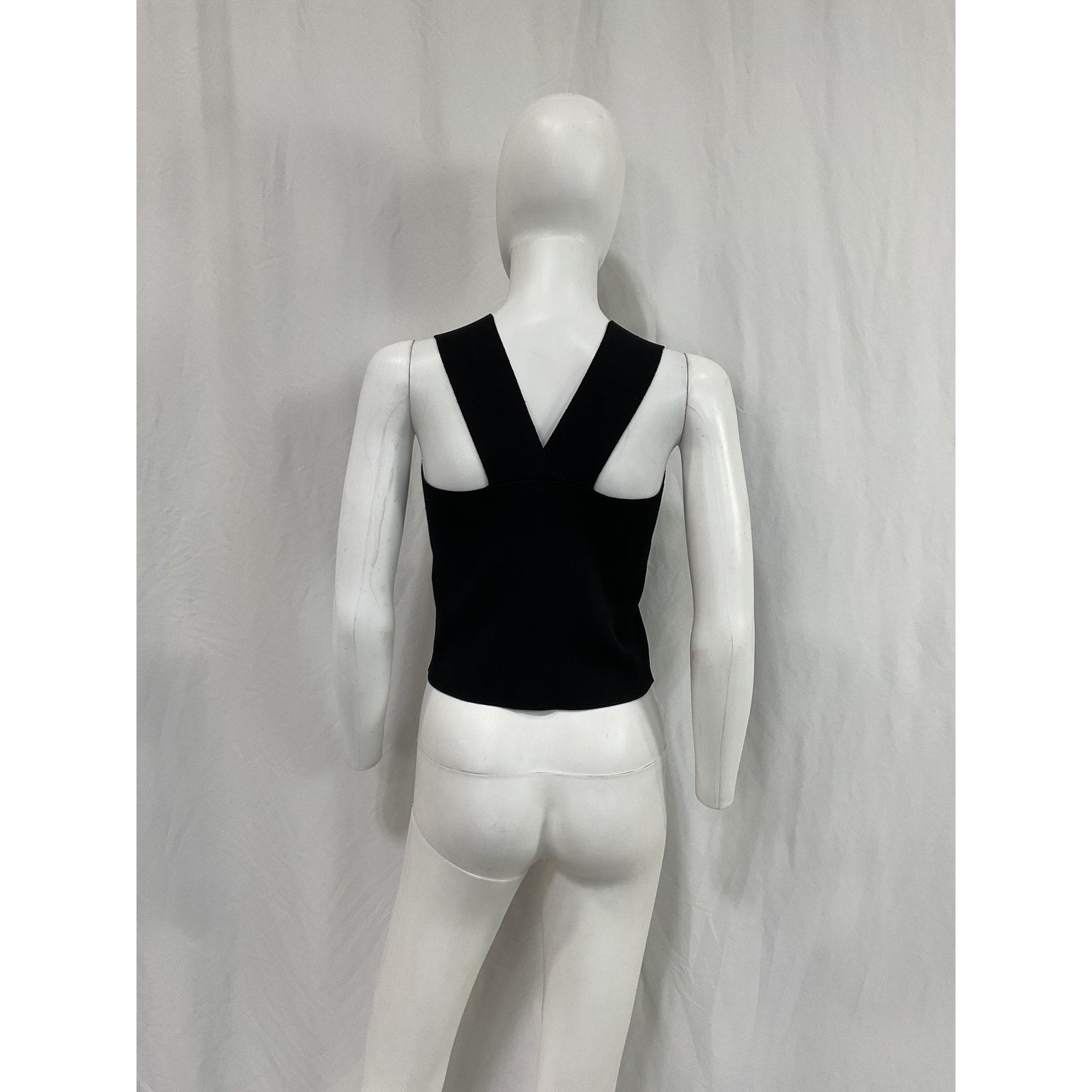 A.L.C. 'Lia' Black Rayon Cropped Tank Top Size L