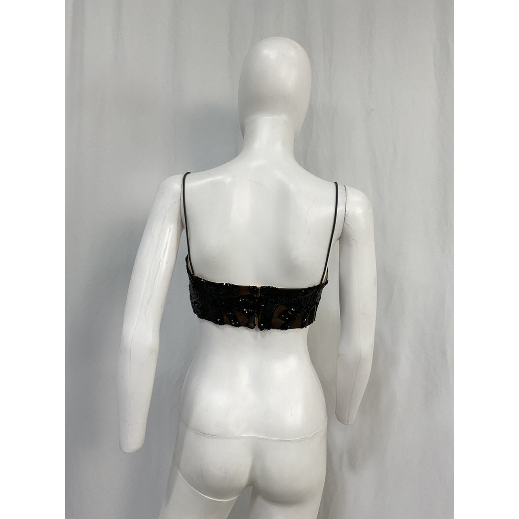 Nookie 'Mon' Black Polyester Cherie Crop Top Size S