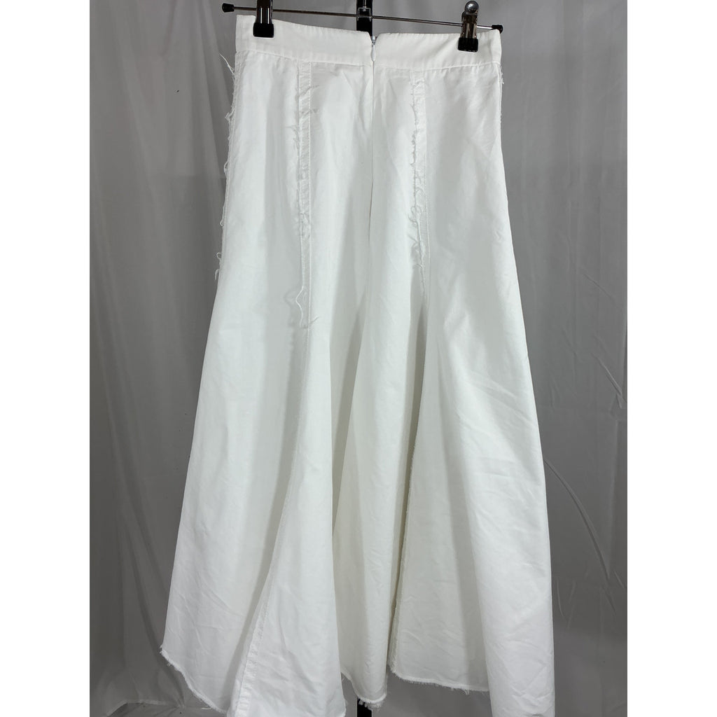 Tome 'Raw-Edge' White Trim Midi Length Skirt Size 0