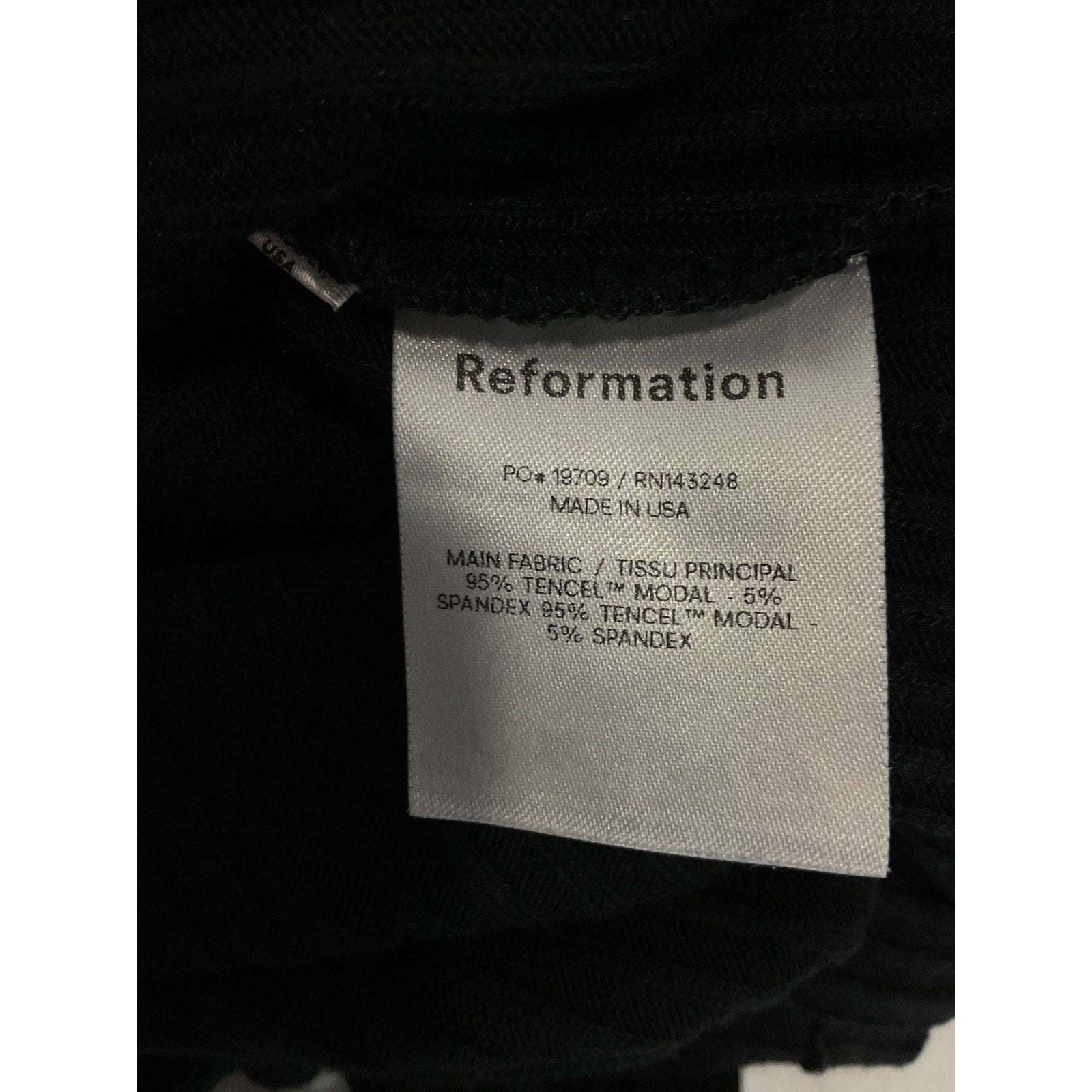 Reformation 'Jonny' Black Two Piece Size M