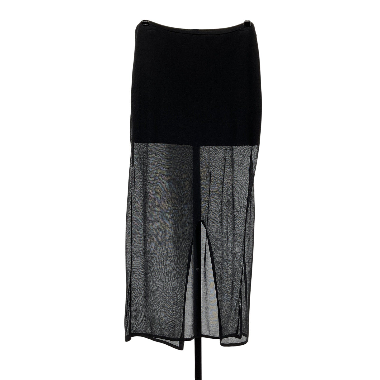 St. Agni Sheer Black Lyocell Tencel Column Skirt Size M