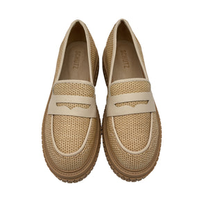 Schutz Woven Beige Viola Weekend Loafers Size 8