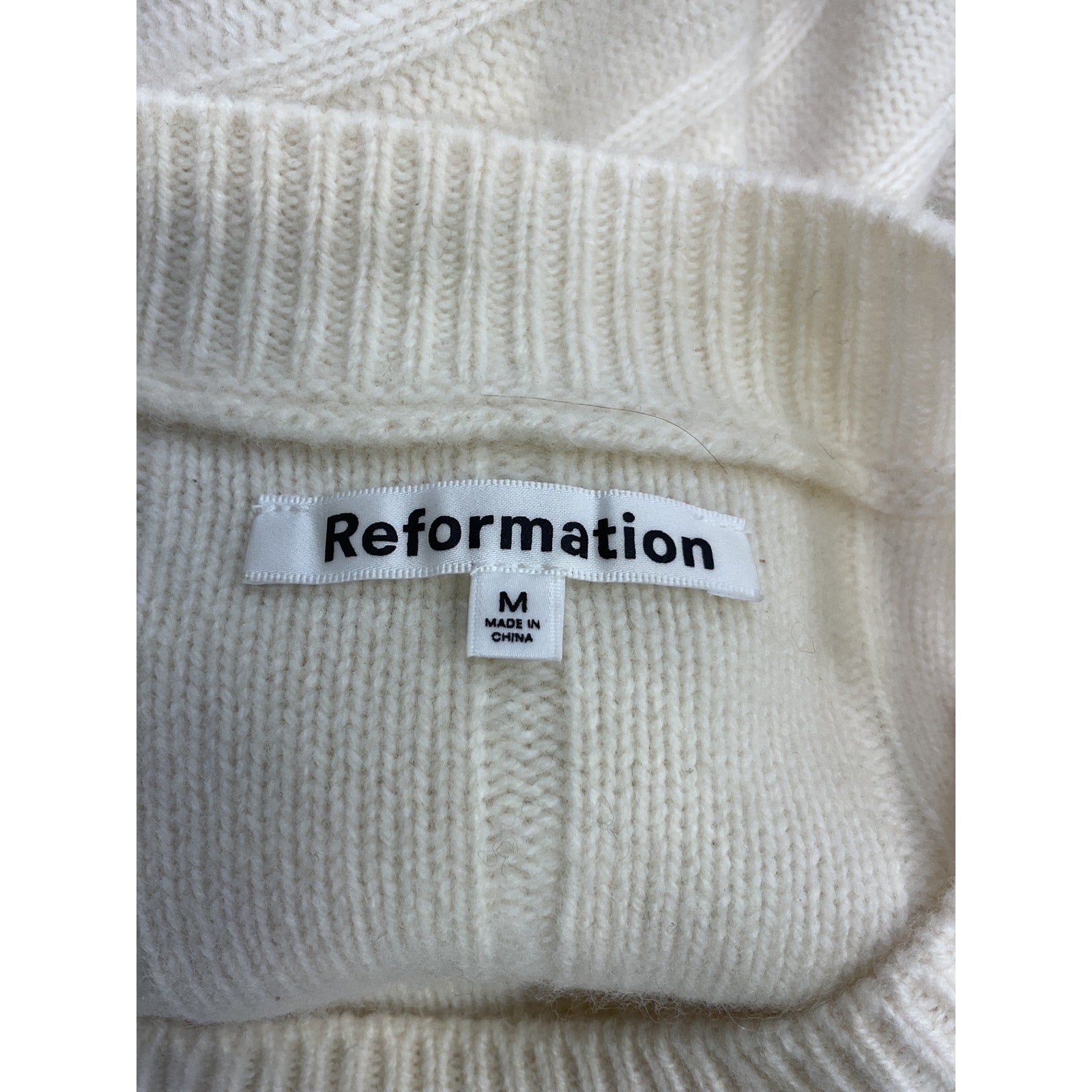 Reformation 'Harriet' White Regenerative Wool Mini Dress Size M