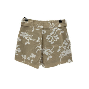 Veronica Beard Floral Beige Hobbes Size 0 Linen Blend Shorts