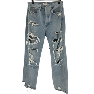 Agolde Distressed Sky 90s Mid Rise Loose Denim Jeans Size 27