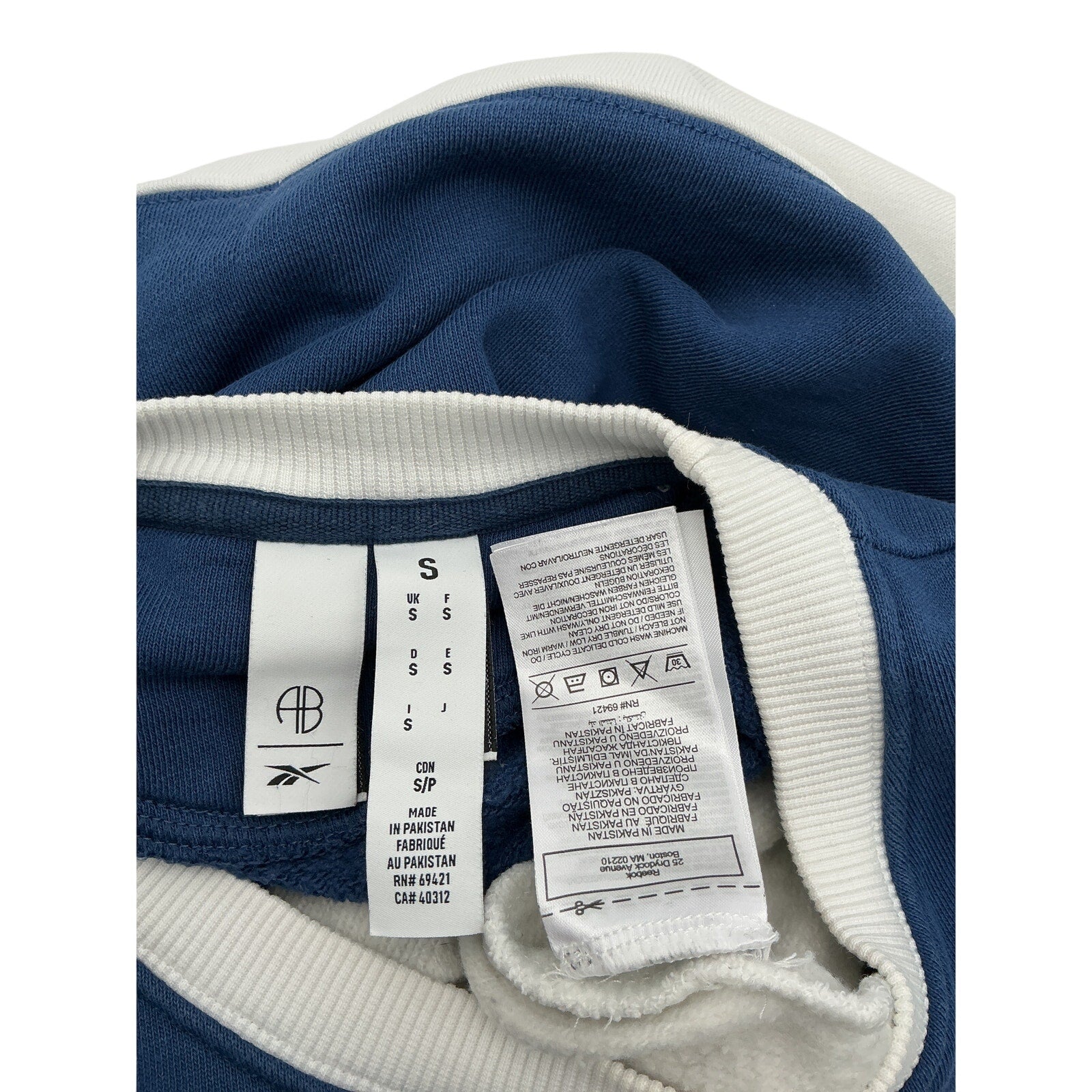 Anine Bing 'Reebok' White Cotton X Anine Bing Oversized Crew Sweatshirt Size S