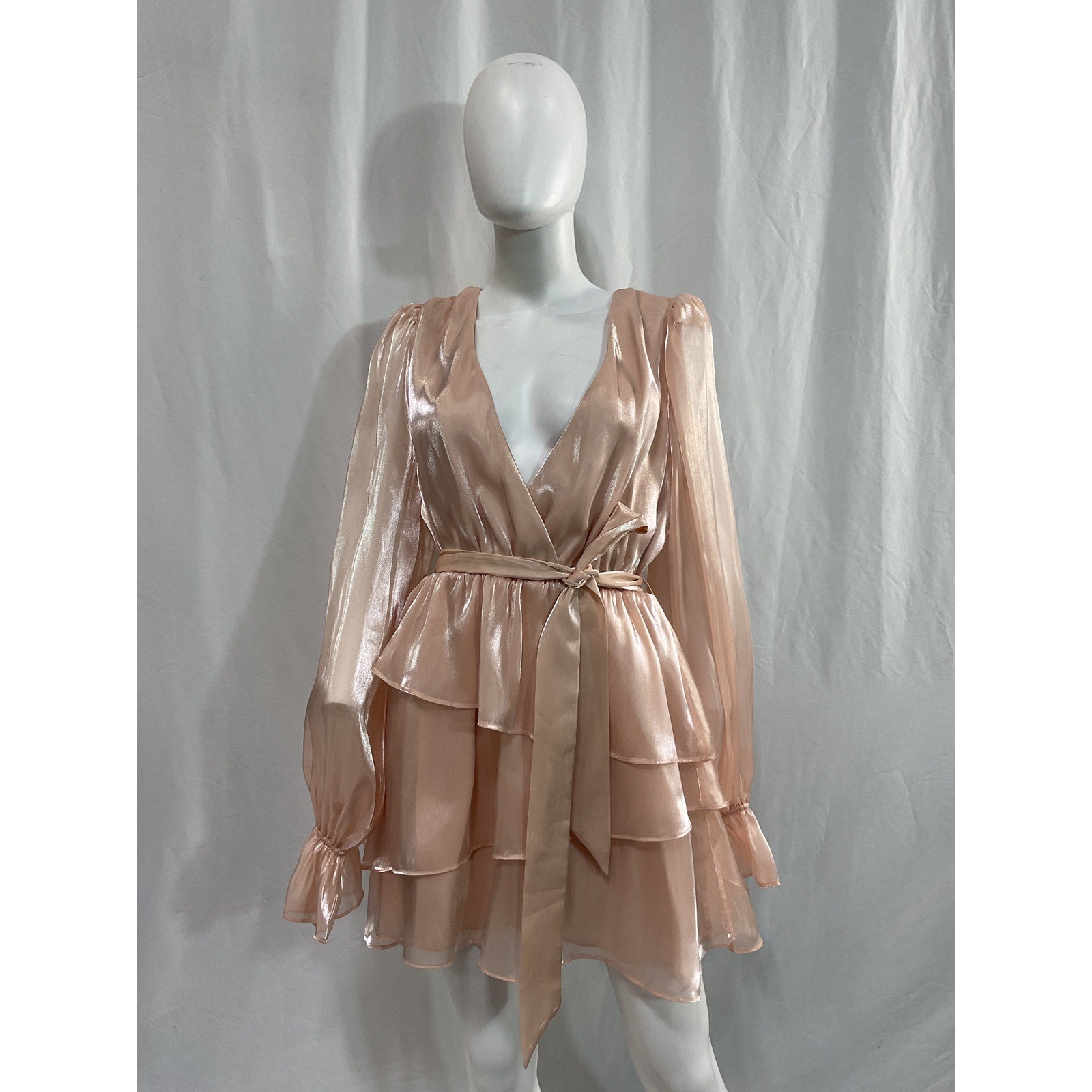 Majorelle 'Elly' Pink Organza Mini Dress Size L