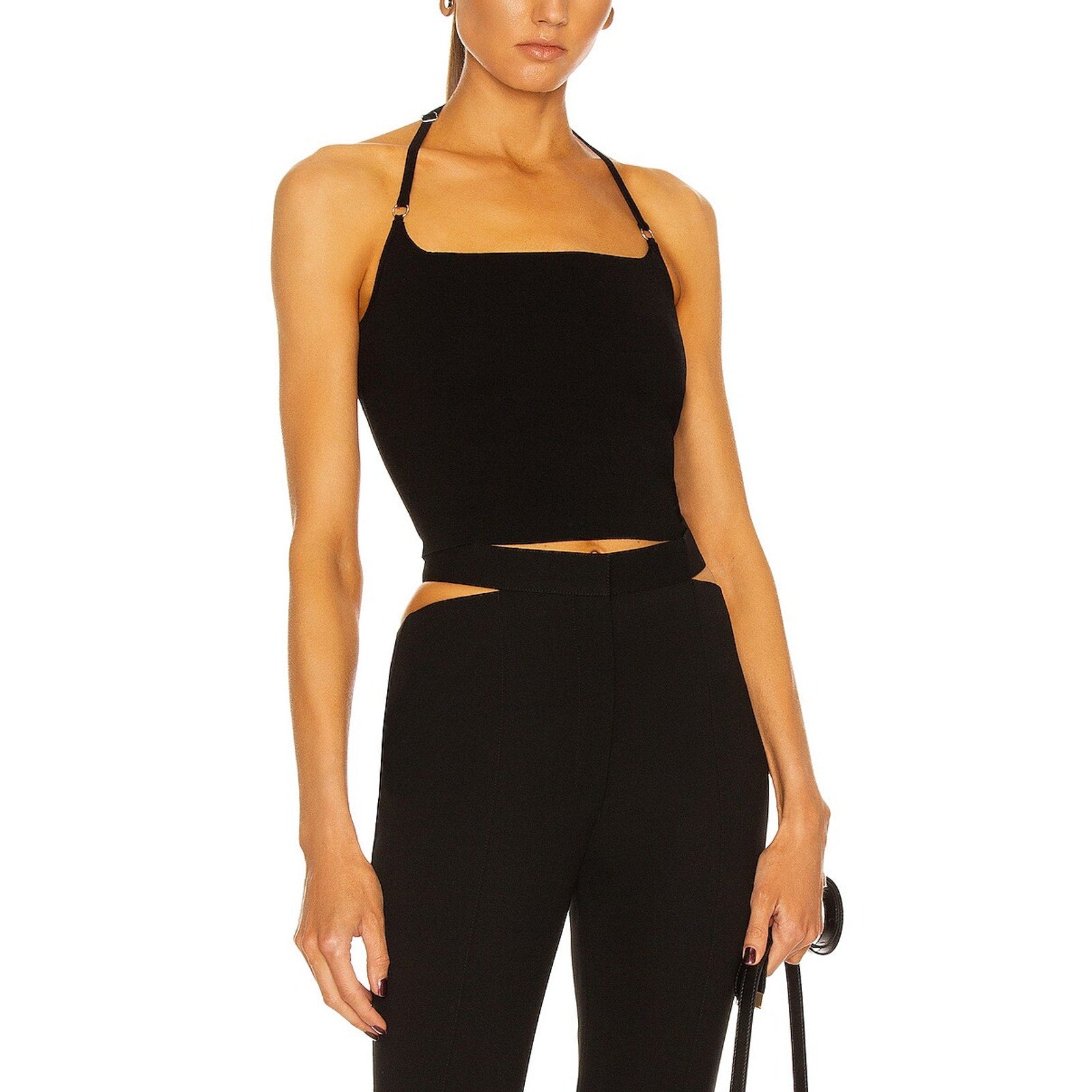 A.L.C. 'Nova' Black Halterneck Top Size XS