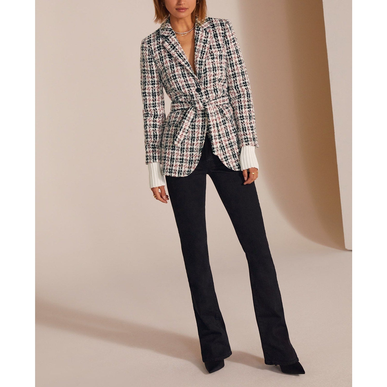 Favorite Daughter 'The City' Black Polyester Blazer Size L