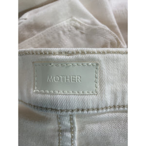 Mother 'Insider' White High Waist Crop Step Hem Denim Jeans Size 25