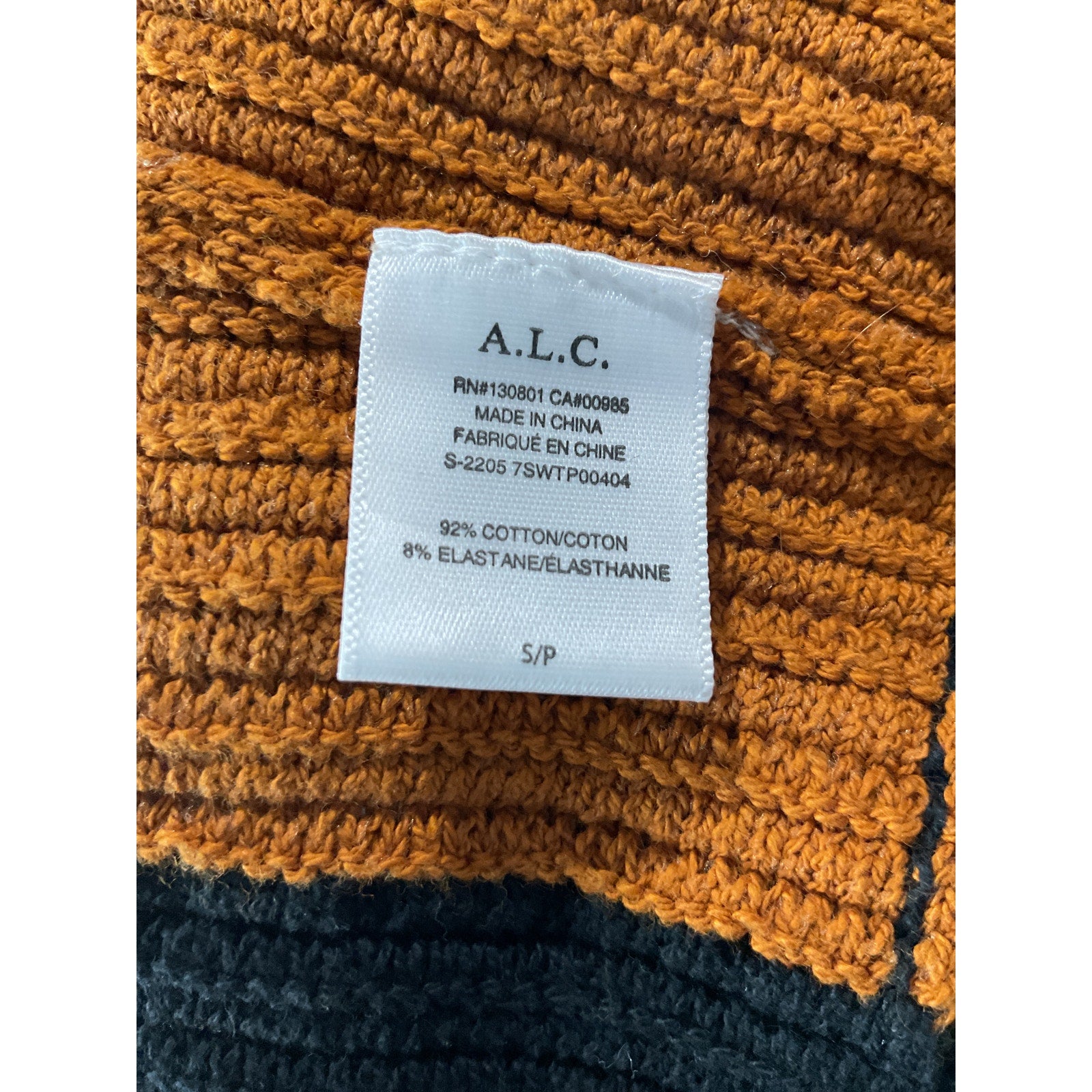 A.L.C. 'Marco' Black Cotton Striped Tank Top Size S