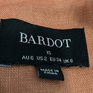 Bardot Double-Breasted Terracotta Boyfriend Blazer Size XS