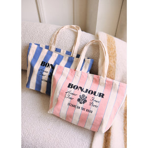 Sézane Pink Canvas Tote Bag