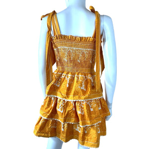 Cleobella Smocked Orange Eliana Dress Size S