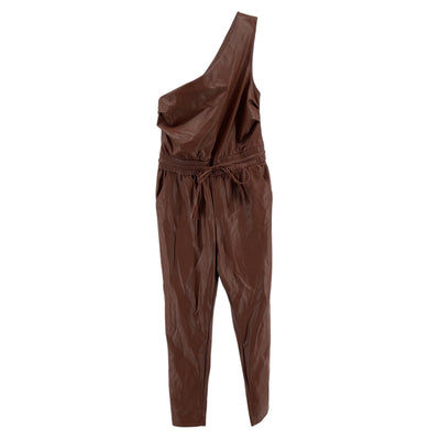Mother Sleek Friar Brown Landslide Jumpsuit Size S