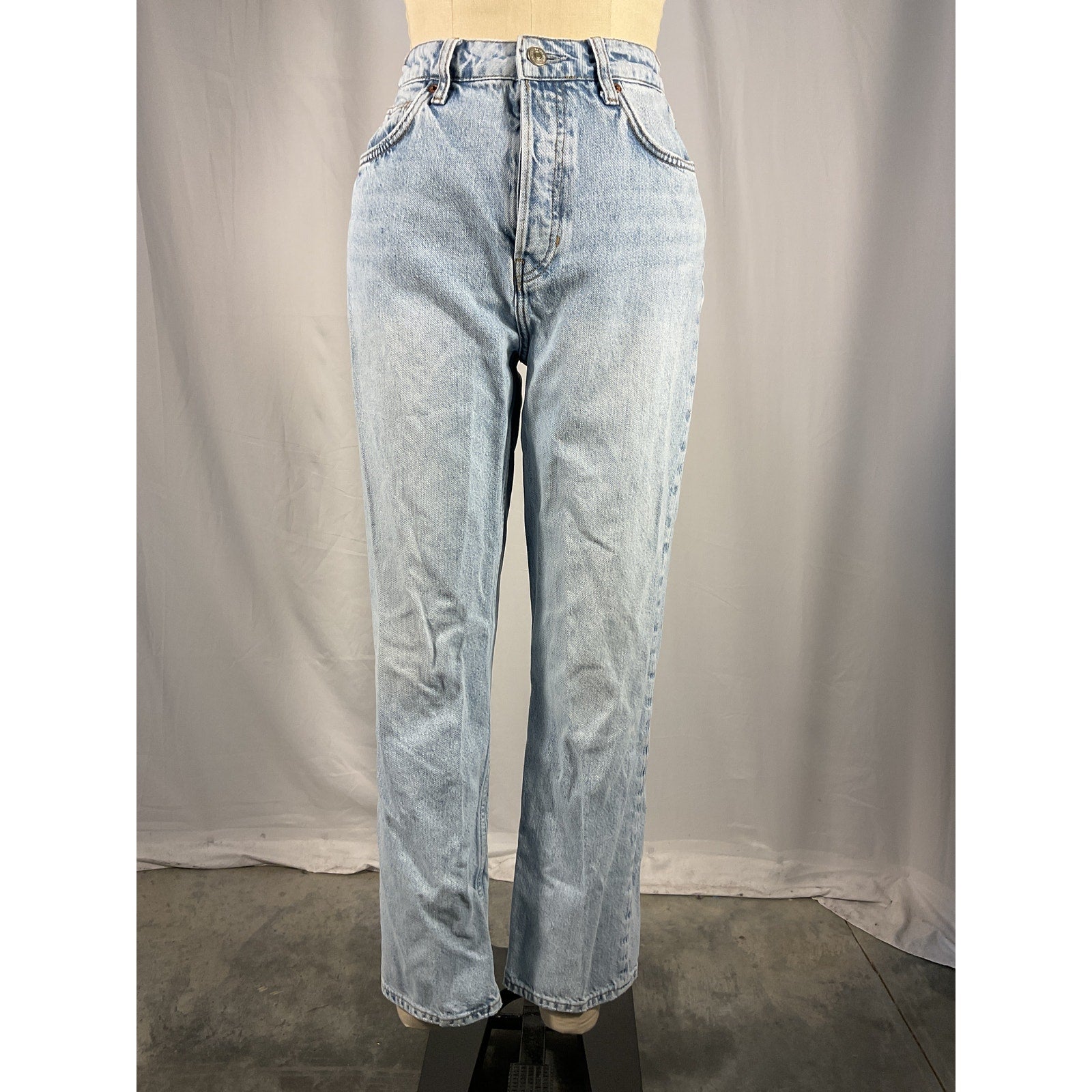 Reformation 'Cynthia' Blue High Rise Straight Denim Jeans Size 27