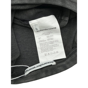 Alexander Wang Acid Wash Black Crop T Shirt Size S