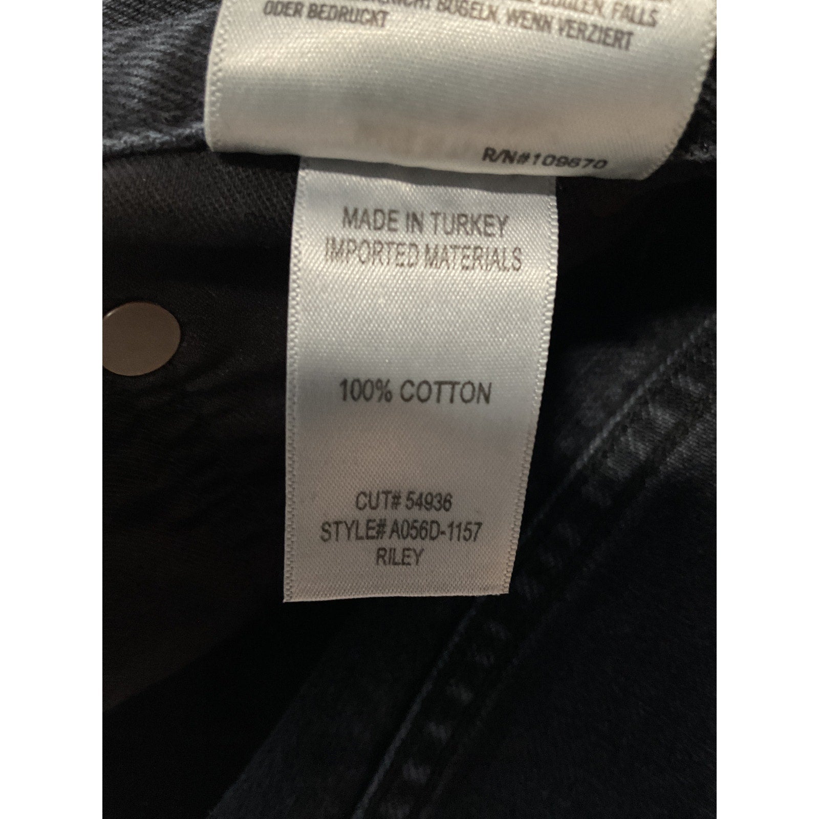 Agolde 'Riley' Black High Rise Straight Crop Denim Jean Size 25