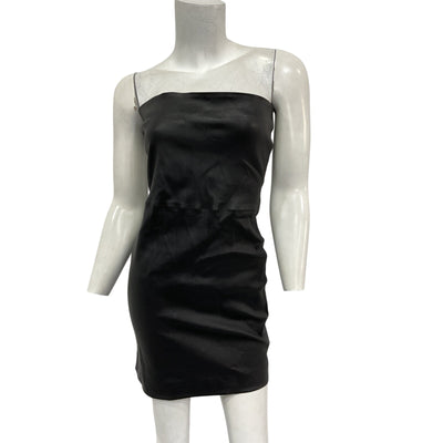 Sprwmn Sleek Black Strapless Mini Dress Size M