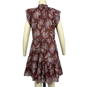 Veronica Beard Ruffled Brick Multi Zee Paisley Size 6 Dress