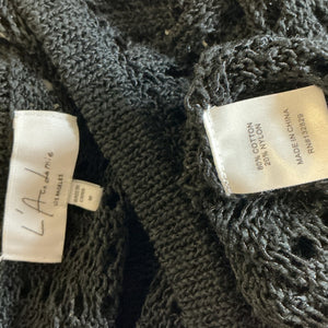 L'Academie Crochet Black Odilie Sweater Size M