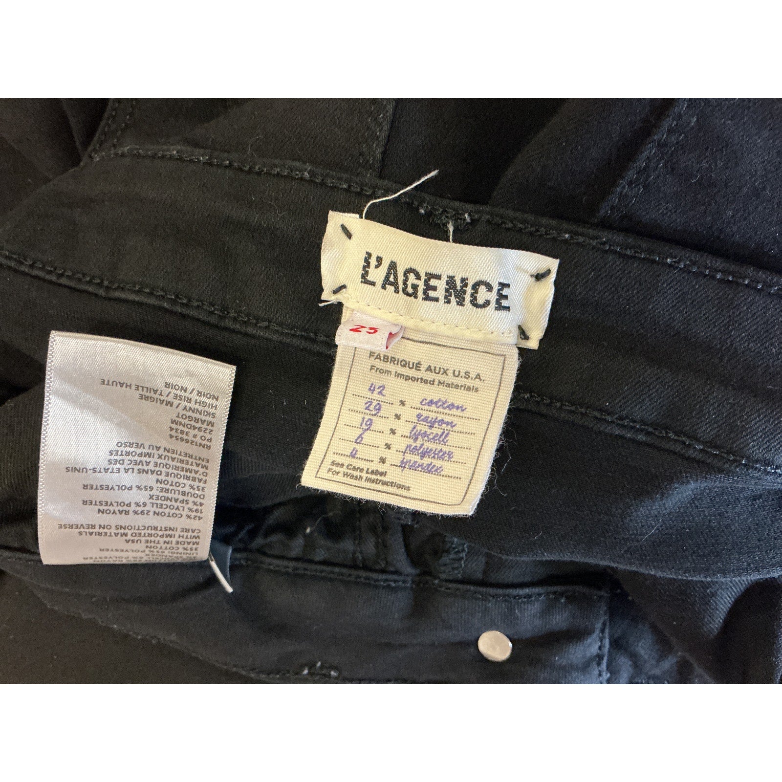 L'Agence 'Margot' Blue Cotton High Rise Skinny Jean Size 25