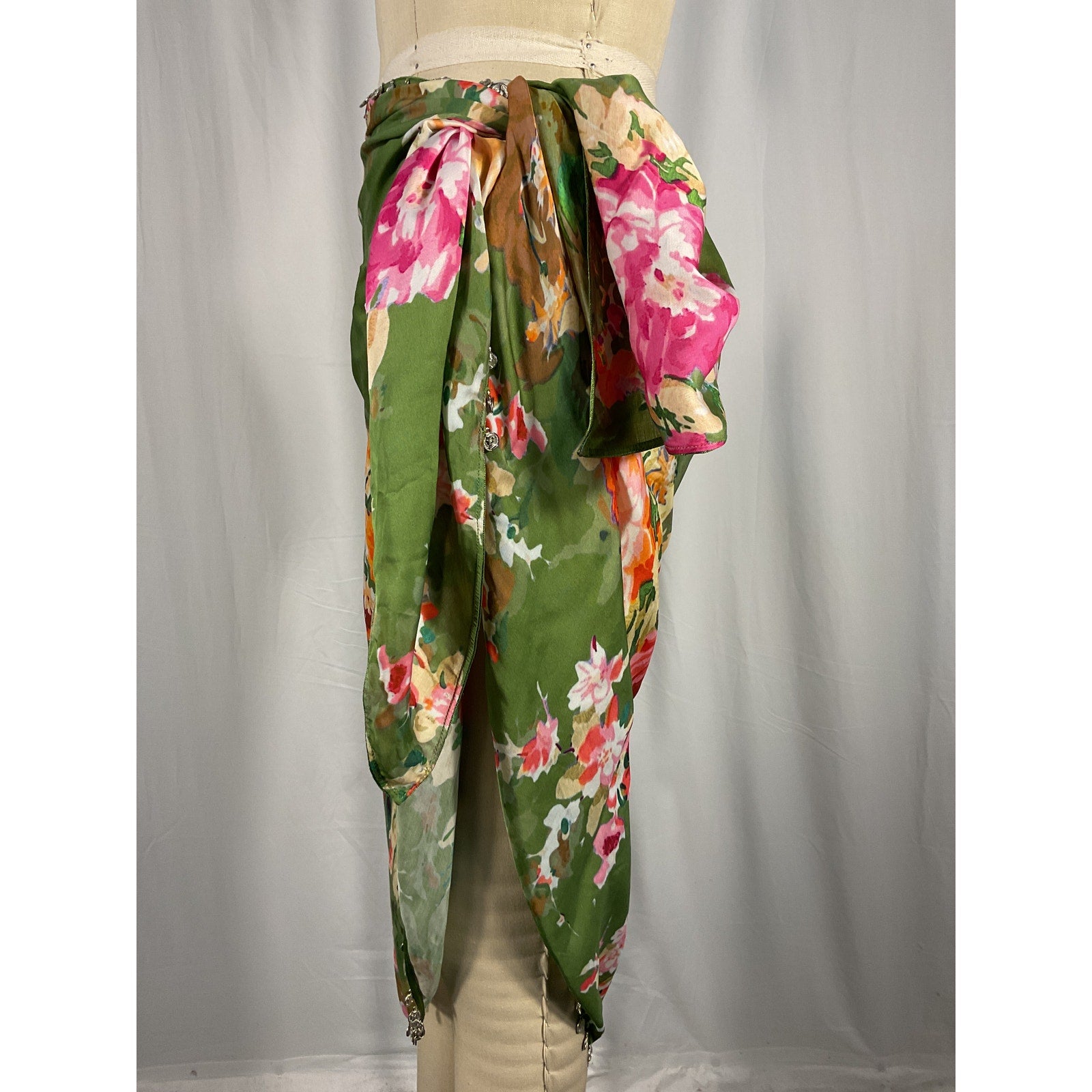 Hemant And Nandita 'Zaria' Green Pareo Size S