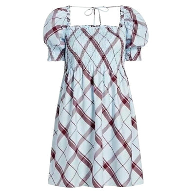 Hill House Home Smocked Light Blue Multi Athena Nap Dress Size XS
