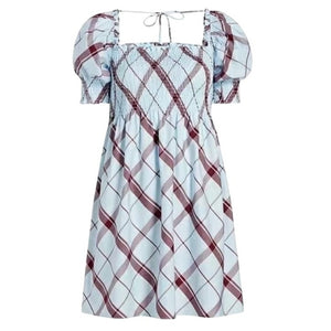 Hill House Home Smocked Light Blue Multi Athena Nap Dress Size XS