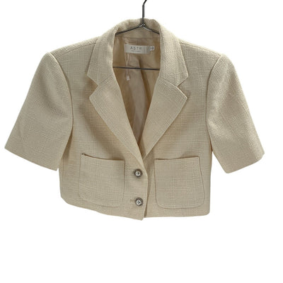 Astr The Label Cropped Cream Siarah Blazer Size XS