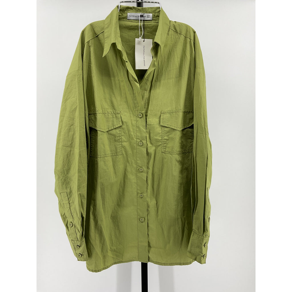 Faithfull The Brand Green Cotton Tyde Shirt Size S - NWT