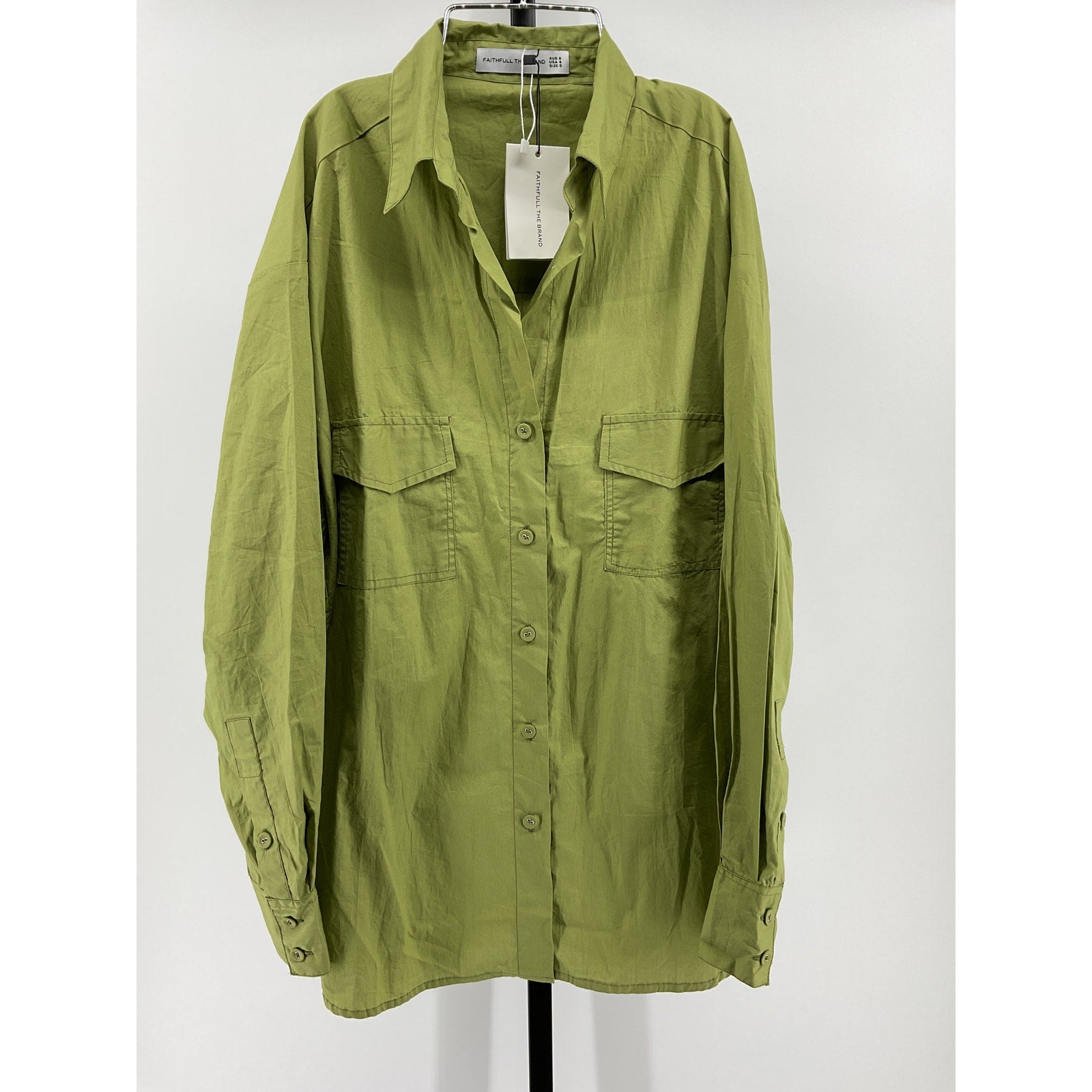 Faithfull The Brand Green Cotton Tyde Shirt Size S - NWT