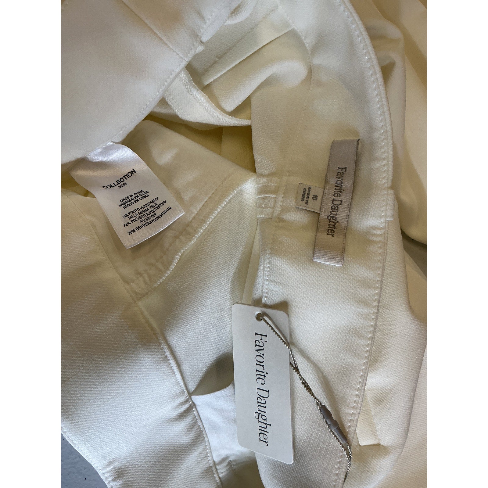 Favorite Daughter 'The Favorite' Ivory Polyester Pant Size 10