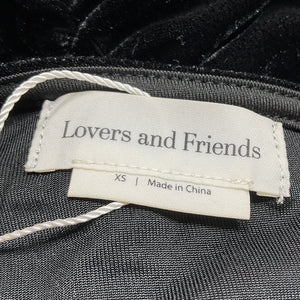 Lovers And Friends Velvet Black Milwood Midi Dress Size XS NWT