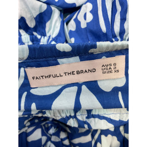 Faithfull The Brand 'Marinelli' Blue Cotton Mini Dress Size XS