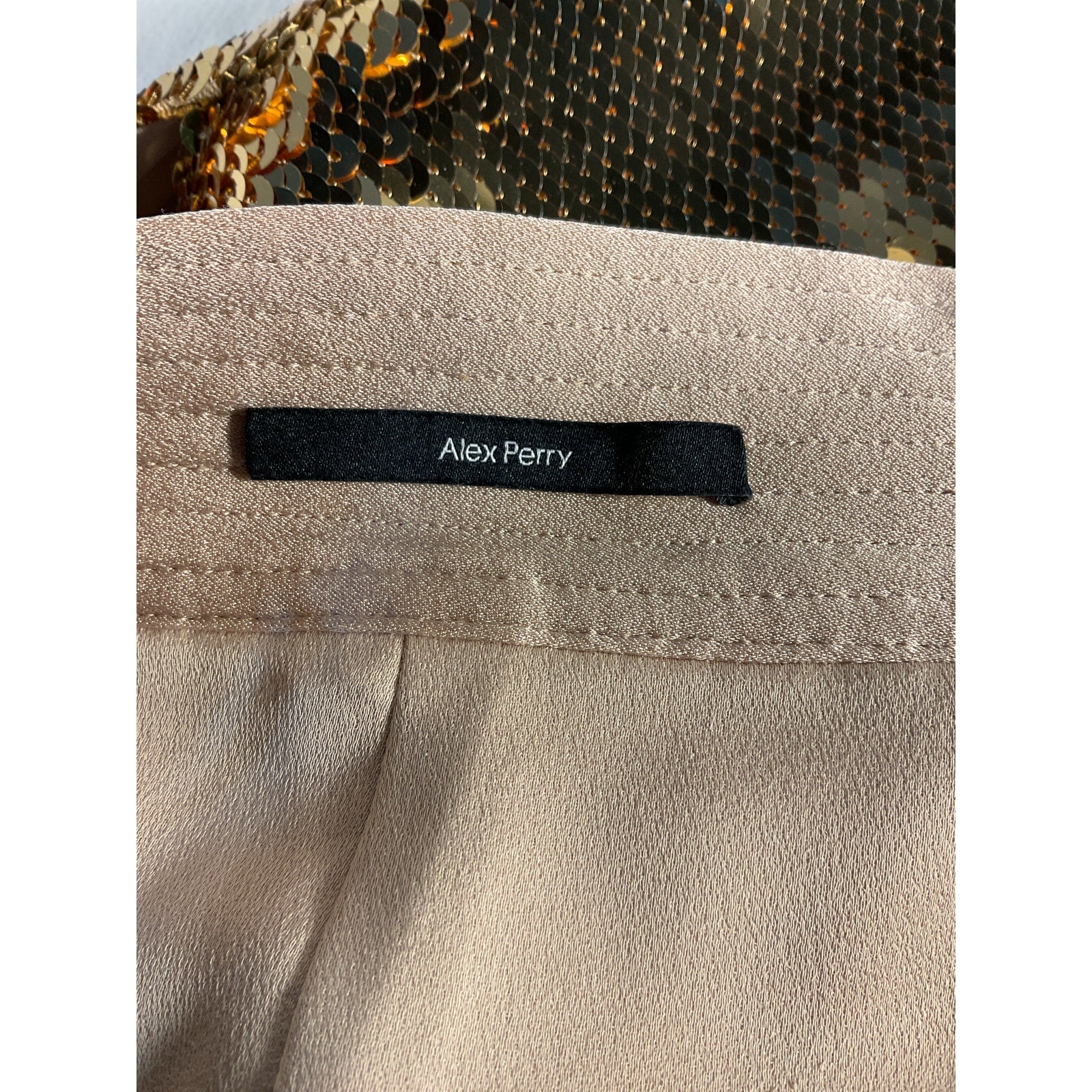 Alex Perry 'Delon' Gold Sequin Mini Skirt Size 4